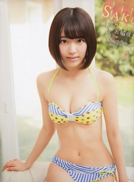 HKT48 Miyawaki Sakura on Weekly Shonen Champion NO (3).jpg