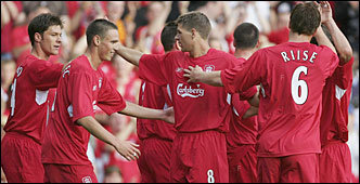 Liverpool celebrate one of Gerrard\'s three goals against TNS.jpg